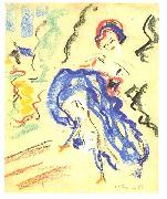 Ernst Ludwig Kirchner, Dancer in a blue skirt